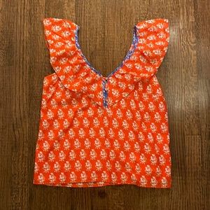 J. Crew block print top size S